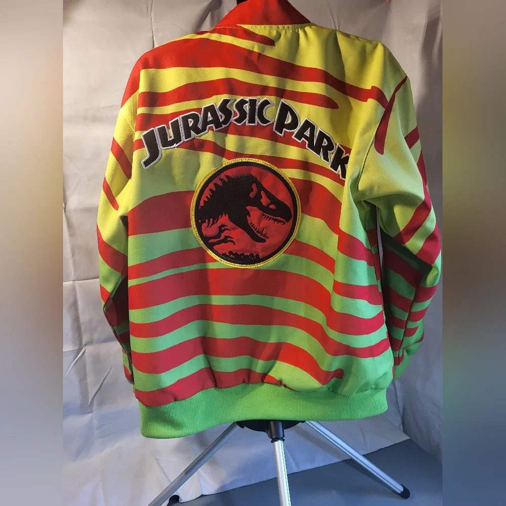 Jurassic Park Men's Bomber Jacket - Red and Green - Picture 2 of 3